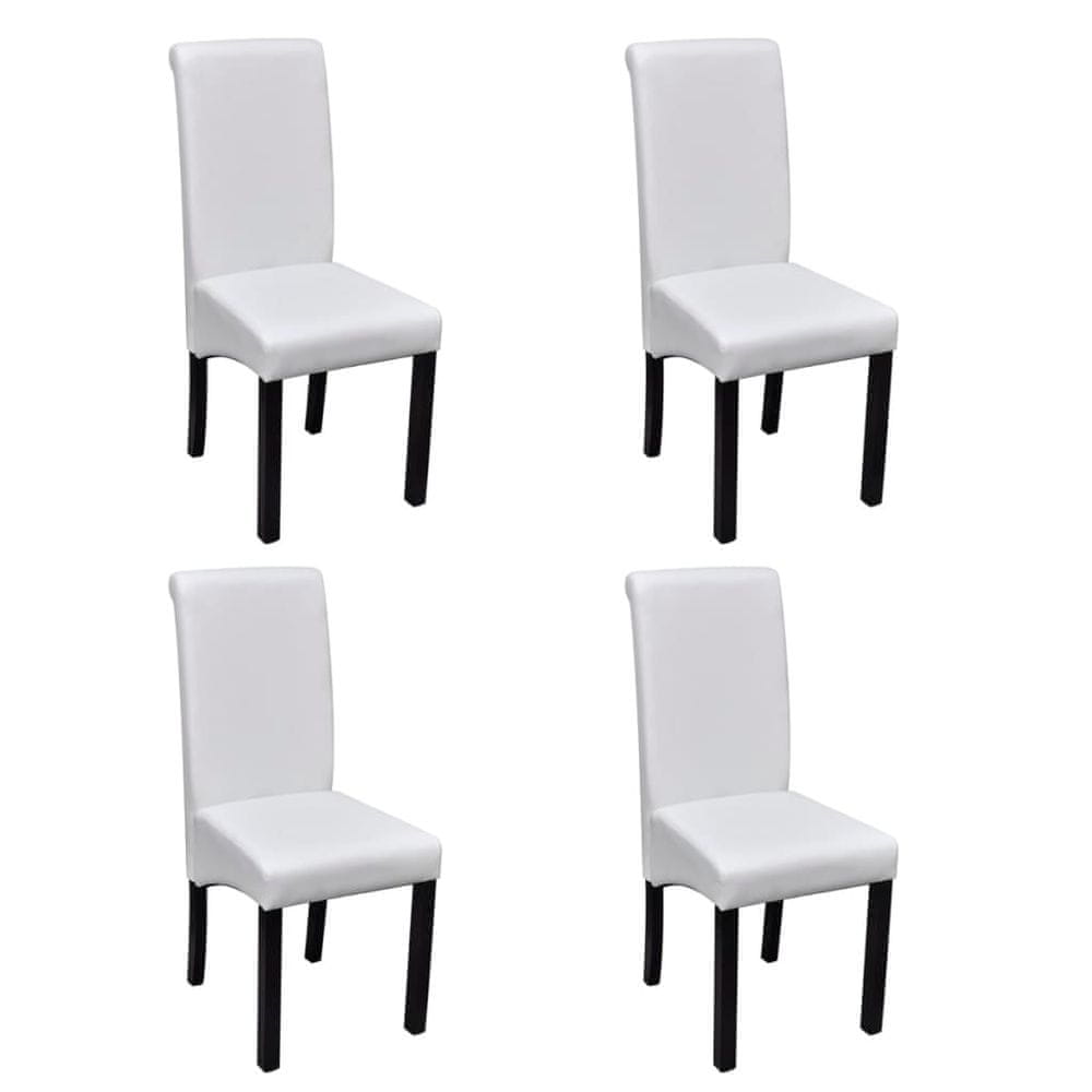 Petromila vidaXL Jedálenské stoličky 4 ks biele umelá koža